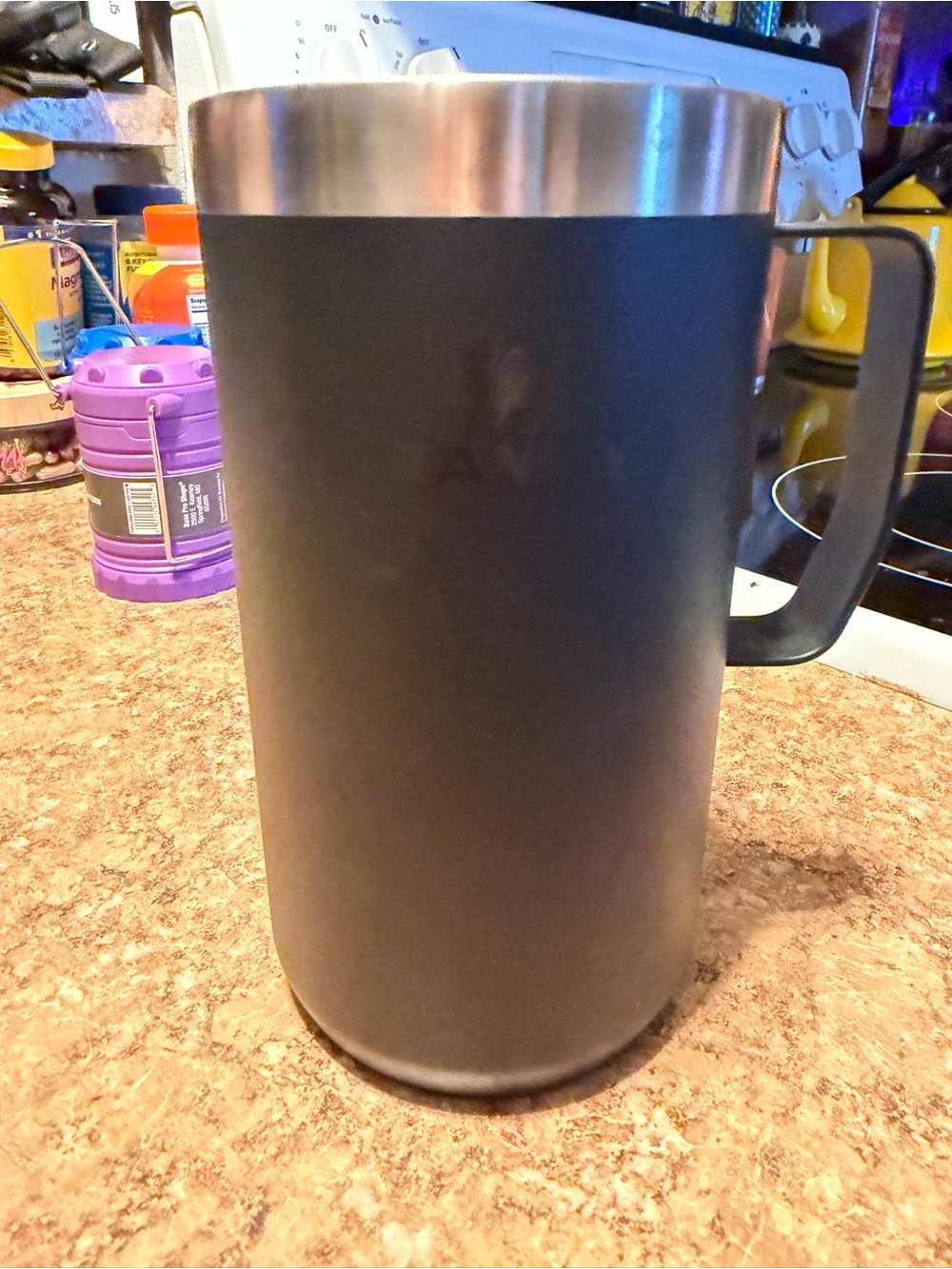 Stanley Black Stainless Steel Travel Mug with Handle